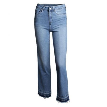 Th.reasa Women Acid Wash Flared Jeans