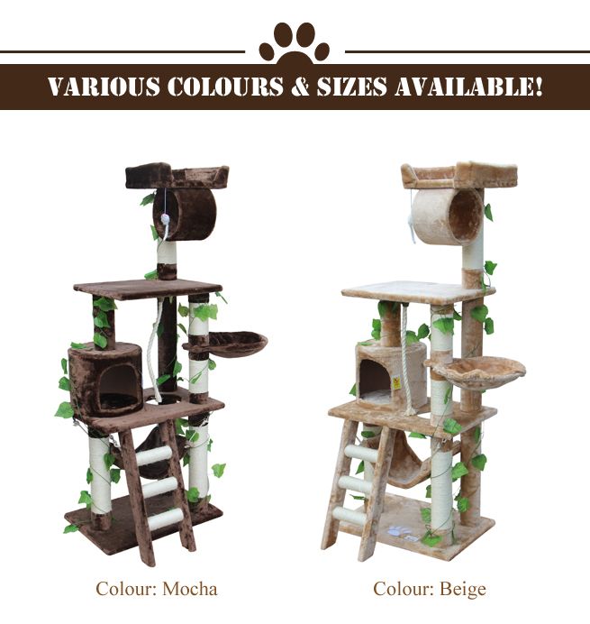 155cm Cat Gym Scratching Post Tree MediumBeige Crazy Sales