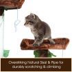 Cat Scratching Tree Condo Climbing Scratcher Posts Poles Tower Modern Pet Play House Furniture Multi Levels 2.1m Tall Brown