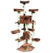 Cat Scratching Tree Condo Climbing Scratcher Posts Poles Tower Modern Pet Play House Furniture Multi Levels 2.1m Tall Brown