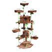 Cat Scratching Tree Condo Climbing Scratcher Posts Poles Tower Modern Pet Play House Furniture Multi Levels 2.1m Tall Brown