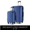 2Pc Hard Shell Luggage Suitcase Set-Blue With TSA Lock