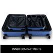 2Pc Hard Shell Luggage Suitcase Set-Blue With TSA Lock