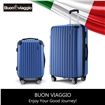 2Pc Hard Shell Luggage Suitcase Set-Blue With TSA Lock