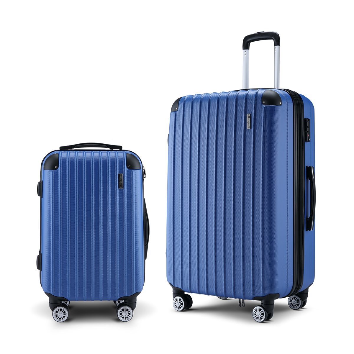 2Pc Hard Shell Luggage Suitcase Set-Blue With TSA Lock | Crazy Sales