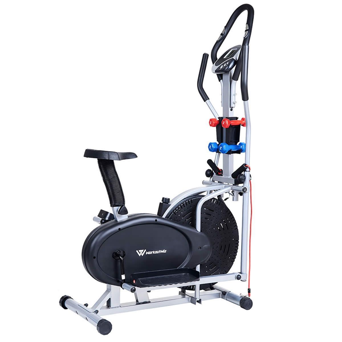 Workout Wiz 5in1 Elliptical Cross Trainer Exercise Bike Home Gym