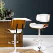Artiss Bar Stools Gas Lift Leather White