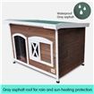 XXL Flat Roof Wooden Dog House Kennel