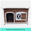XXL Flat Roof Wooden Dog House Kennel