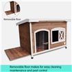 XXL Flat Roof Wooden Dog House Kennel
