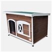 XXL Flat Roof Wooden Dog House Kennel