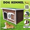 XXL Flat Roof Wooden Dog House Kennel