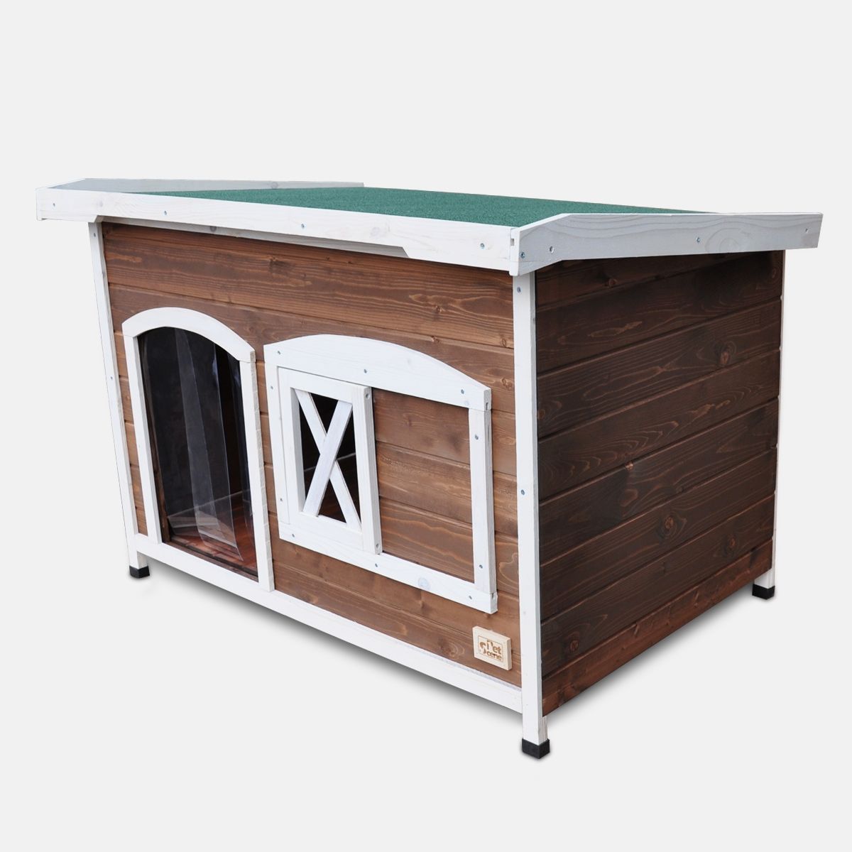 Large Flat Roof Wooden Dog House Kennel Crazy Sales
