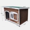 XXL Flat Roof Wooden Dog House Kennel