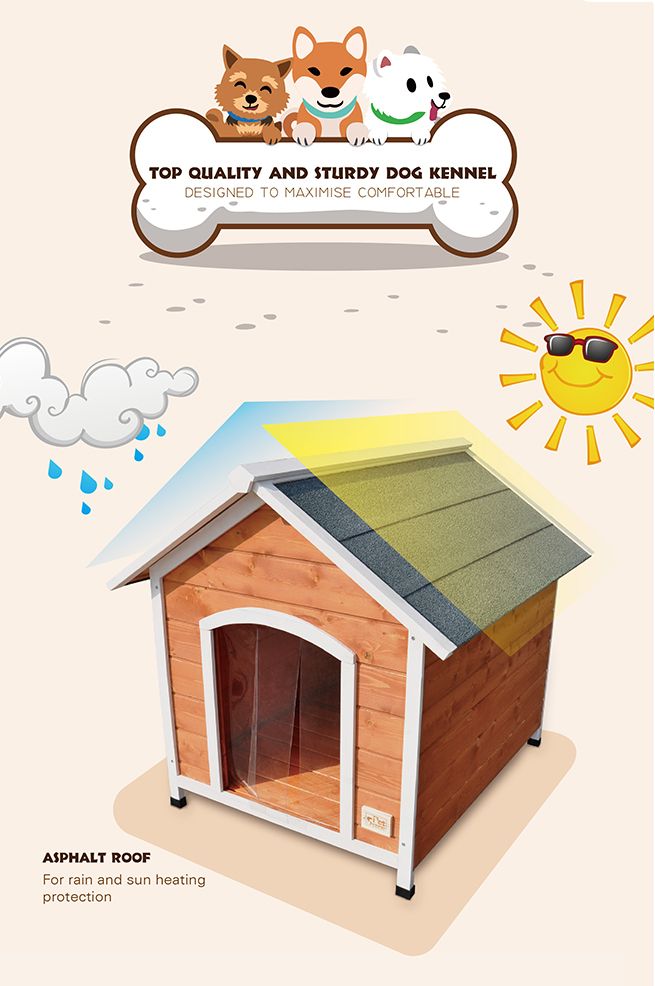 XXL Luxury Wooden Dog House with Removable Porch & Floor Crazy Sales