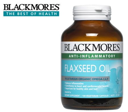 Blackmores Anti-Inflammatory Flaxseed Oil 100 Capsules - Vegetarian Organic Omega-3/Omega-6/Omega-9