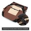 Dog Crate Soft Cat Carrier Portable Pet Travel Cage Foldable Kennel Medium Brown