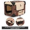 Dog Crate Soft Cat Carrier Portable Pet Travel Cage Foldable Kennel Medium Brown