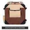 Dog Crate Soft Cat Carrier Portable Pet Travel Cage Foldable Kennel Medium Brown