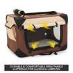 Dog Crate Soft Cat Carrier Portable Pet Travel Cage Foldable Kennel Medium Brown