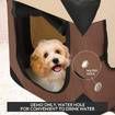 Dog Crate Soft Cat Carrier Portable Pet Travel Cage Foldable Kennel Medium Brown