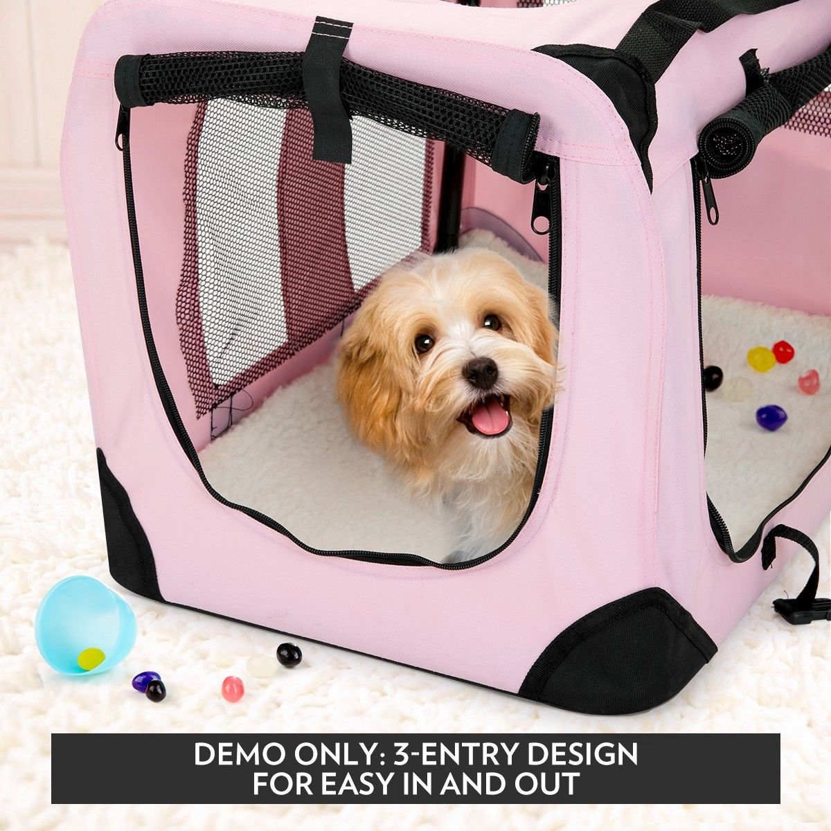 Portable Foldable Soft Dog CrateMediumPink Crazy Sales