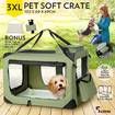 Dog Crate Carrier Pet Cat Soft Travel Kennel Foldable Portable Cage 3XL Army Green