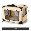 Large Dog Crate Pet Carrier Cat Travel Foldable Kennel Soft Portable Cage Beige