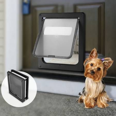 2-Way Lockable Pet Dog Cat Door Security Brushy Flap Large Size