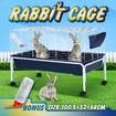 Rabbit Hutch Metal Pet Bunny House Cage Mobile Safety Pen Small Animal Home Water Bottle 100cm