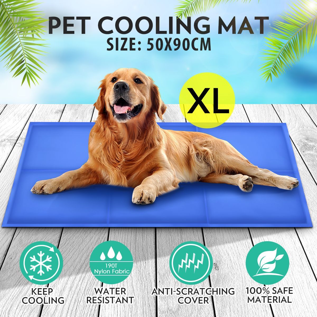 Pet Dog Cool Pad Self Cooling Gel Mat Non Toxic Cushion Bed XL