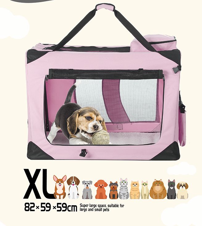 Portable Foldable Soft Dog CrateXLPink Crazy Sales