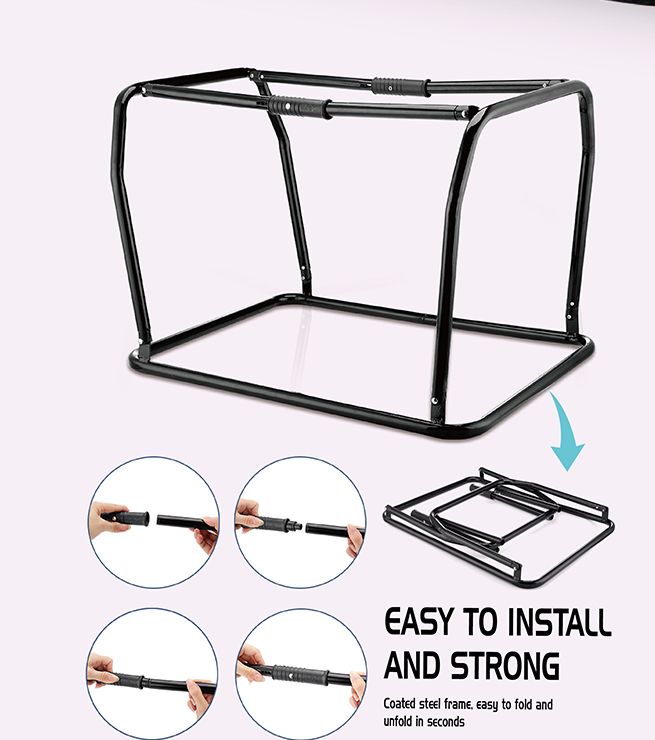 View of Portable Foldable Soft Dog Crate-Medium-Pink | Crazy Sales