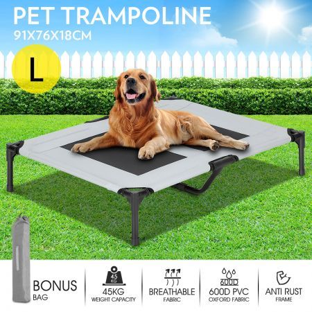 Pet Dog Puppy Bed Raised Trampoline Cot Hammock Sleeping Camping Large