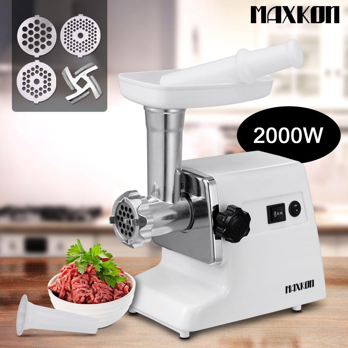 Maxkon Non Slip Electric Meat Grinder With Accessories