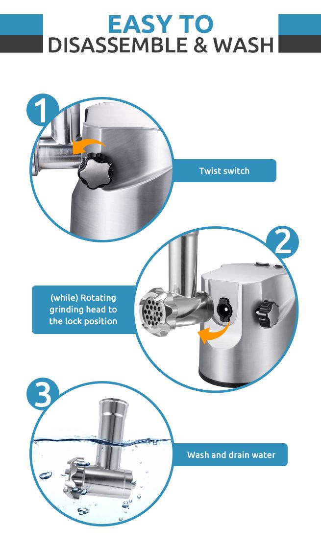 Low Noise Electric Meat Grinder with Stainless Steel Blades Crazy Sales