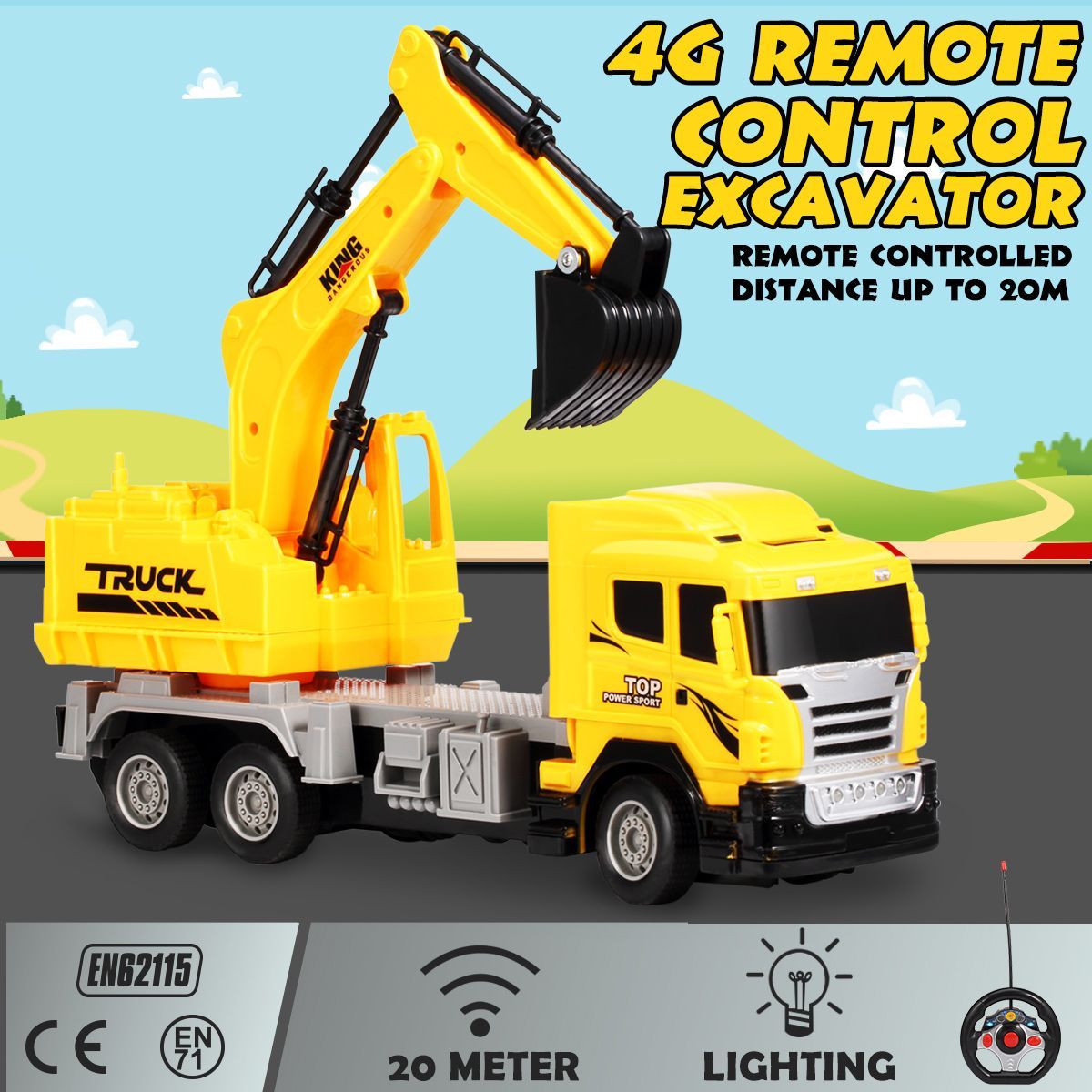 4G R/C Excavator Truck Toy With Lights
