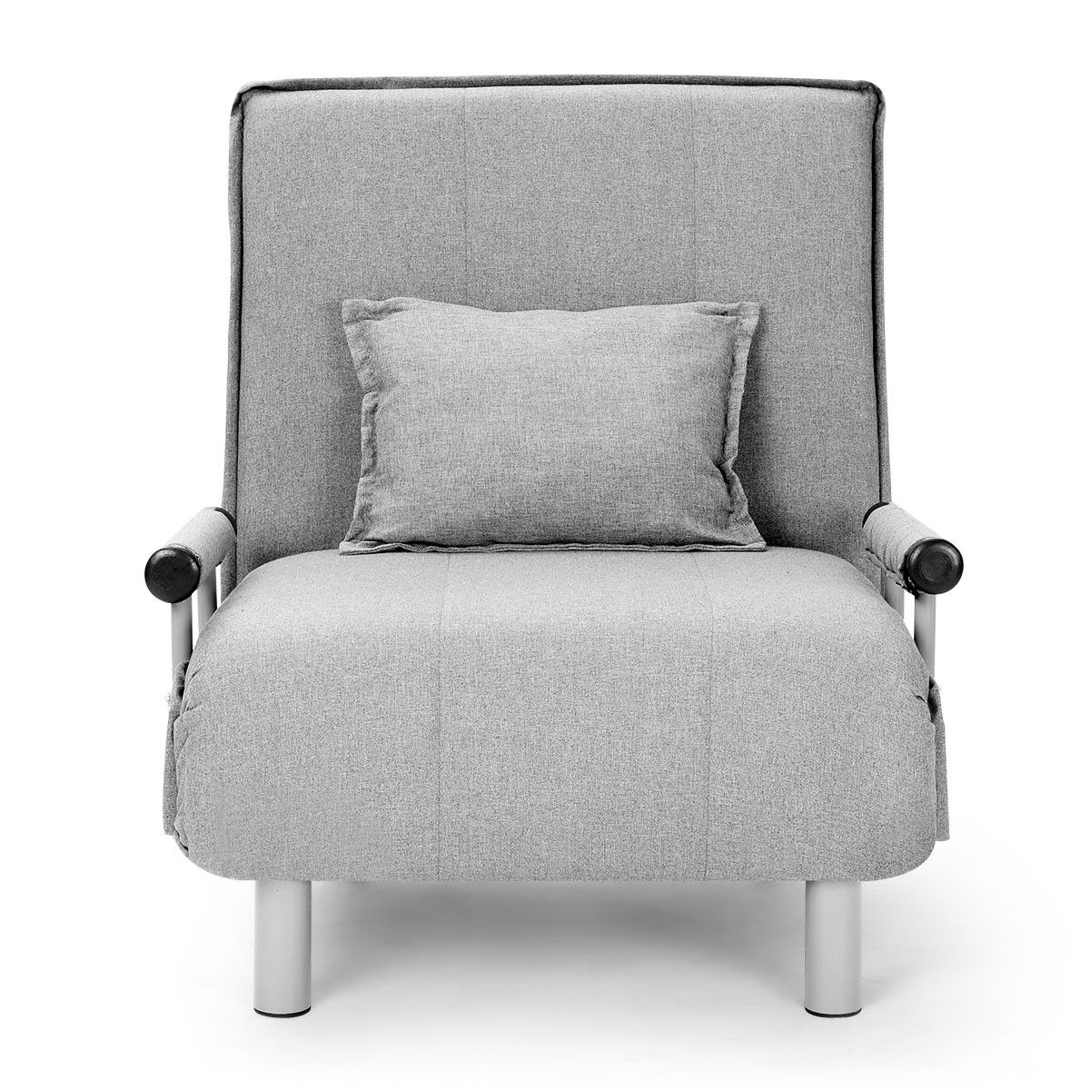 Portable Folding Rollaway Bed/Chair with MattressSingleGrey Crazy Sales