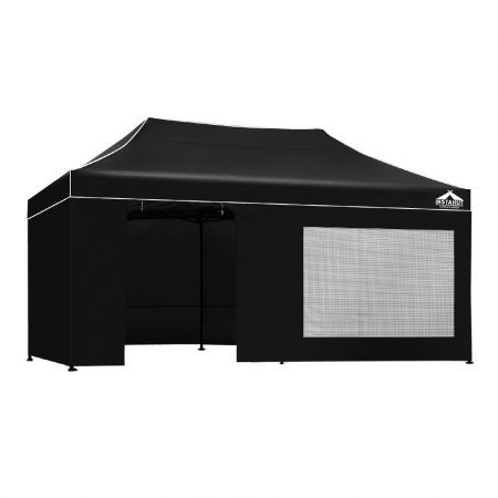 Instahut 3x6 Pop Up Gazebo Hut with Sandbags - Black