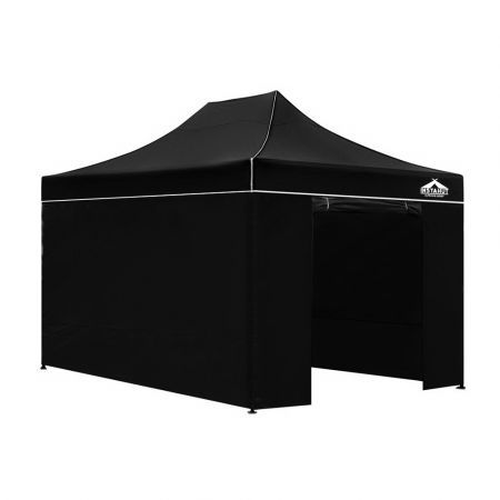 Instahut 3x4.5 Pop Up Gazebo Hut with Sandbags - Black