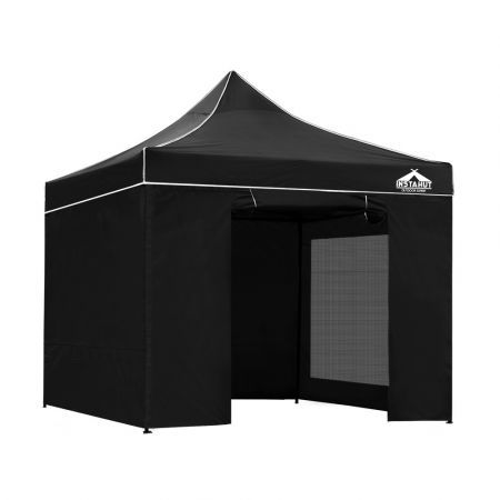 Instahut 3x3 Pop Up Gazebo Hut with Sandbags - Black