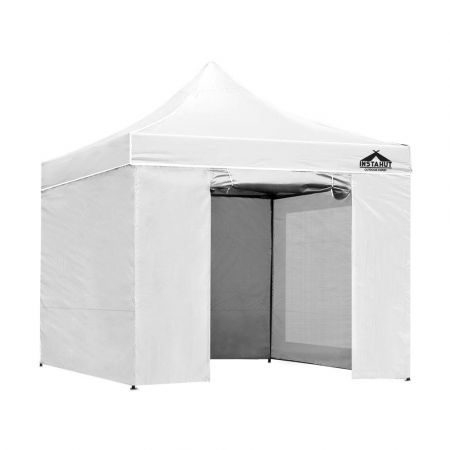 Instahut 3x3 Pop Up Gazebo Hut with Sandbags - White