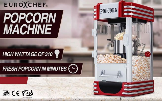 Eurochef Popcorn Machine Classic Cooker Microwave Popper