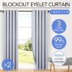 2x Blockout Curtain-140cmx213cm-Grey 