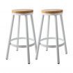 Artiss Set of 2 Wooden Stackable Bar Stools - White and Wood