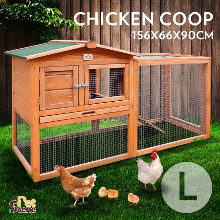 Large Size Wooden Chicken Coop Rabbit Hutch Guinea Pig Ferret Cage Hen House 2 Storey Run