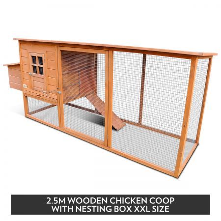 25m Wooden Chicken Coop Rabbit Hutch Guinea Pig Ferret Cage Hen
