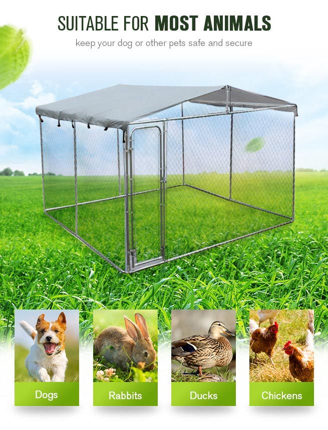 Outdoor Galvanized Steel Fencing Pet Enclosure & Dog Run Kennel with