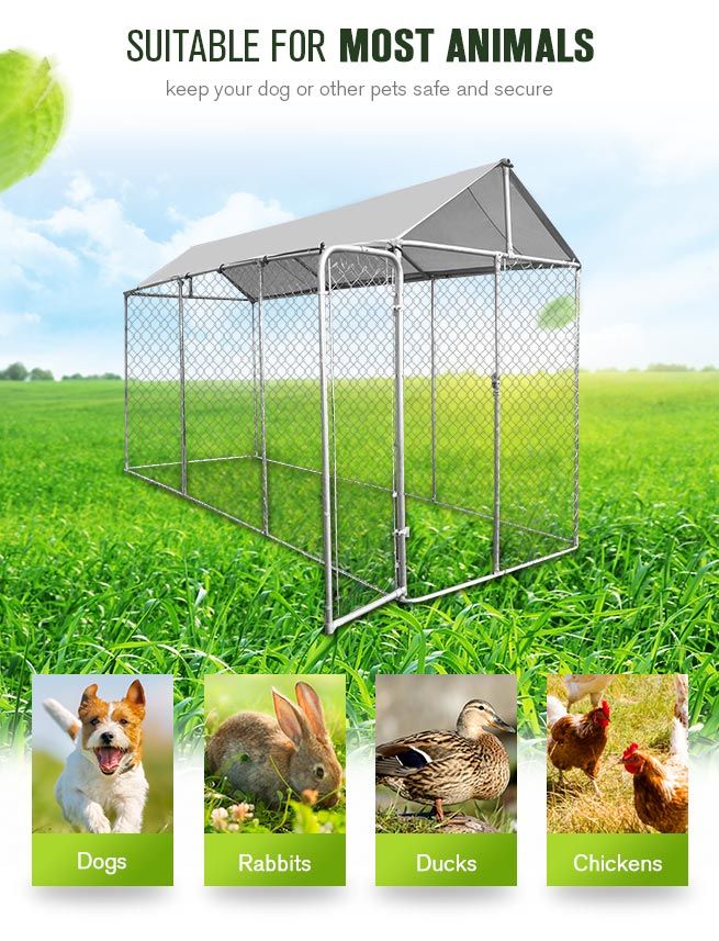 Outdoor Galvanized Steel Fencing Pet Enclosure & Dog Run Kennel with ...