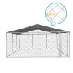 Outdoor Galvanized Steel Fencing Pet Enclosure & Dog Run Kennel with Roof Shade-4.6mx4.6mx2.32m